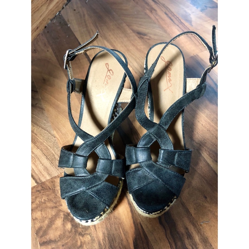 Black and White Wedge Heels